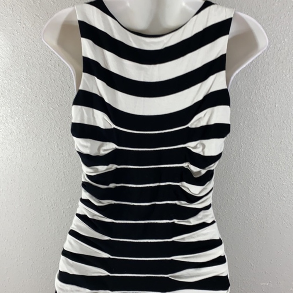 Betsey Johnson white black stripe bodycon dress K9 size 4 - Picture 9 of 11